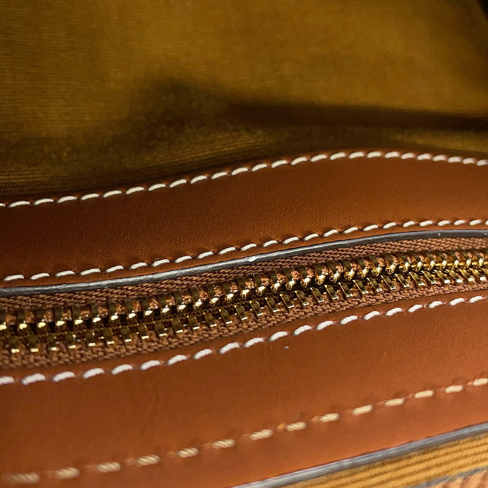 CELINE 2WAY Travel Bag Triomphe Tan190372CAS.04LU PVC Calf Leather