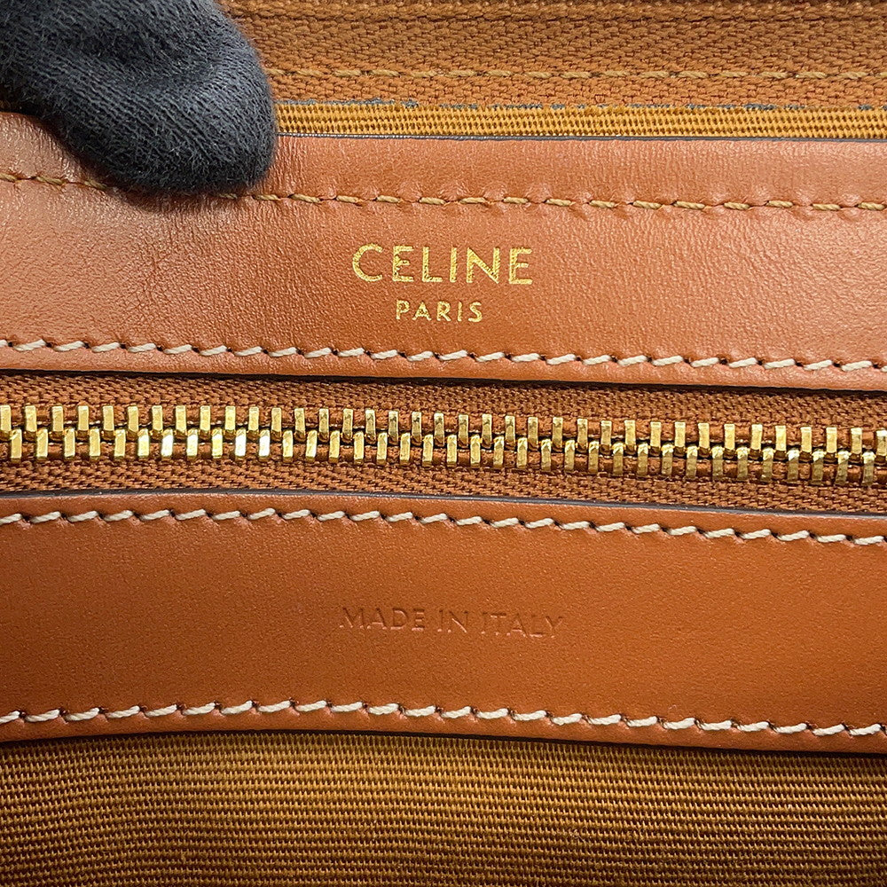 CELINE 2WAY Travel Bag Triomphe Tan190372CAS.04LU PVC Calf Leather