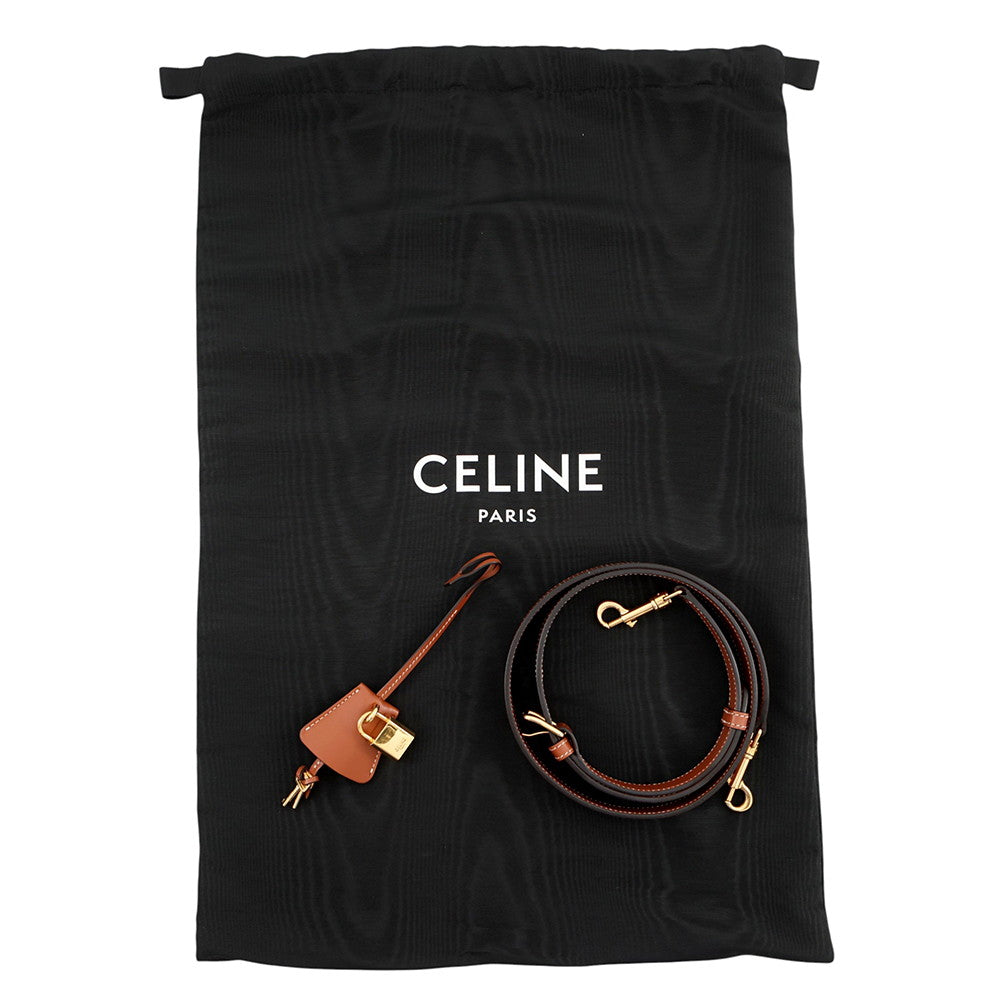 CELINE 2WAY Travel Bag Triomphe Tan190372CAS.04LU PVC Calf Leather