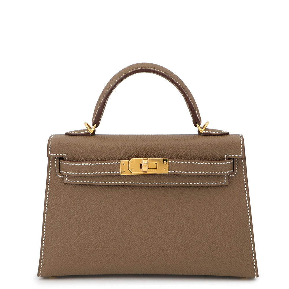 HERMES Mini Kelly 2 Etoupe Epsom