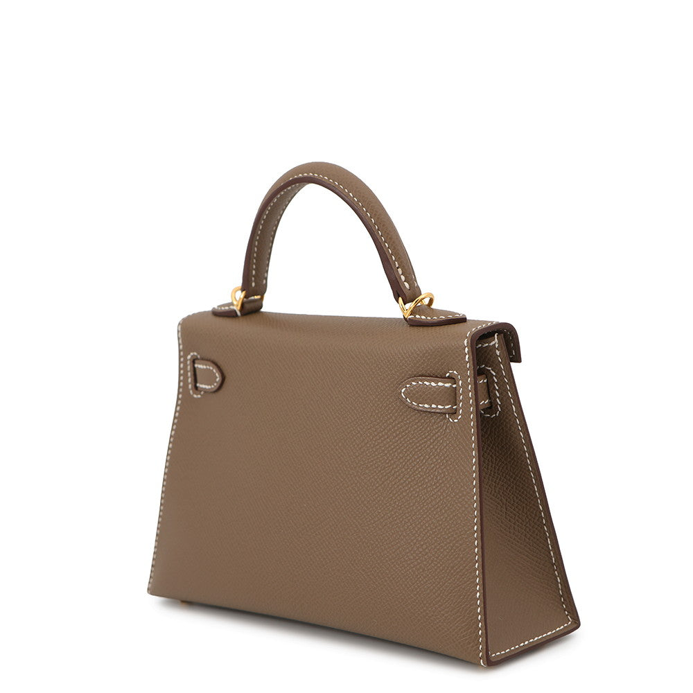 HERMES Mini Kelly 2 Etoupe Epsom