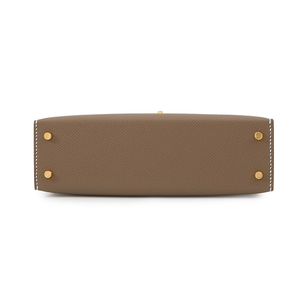 HERMES Mini Kelly 2 Etoupe Epsom