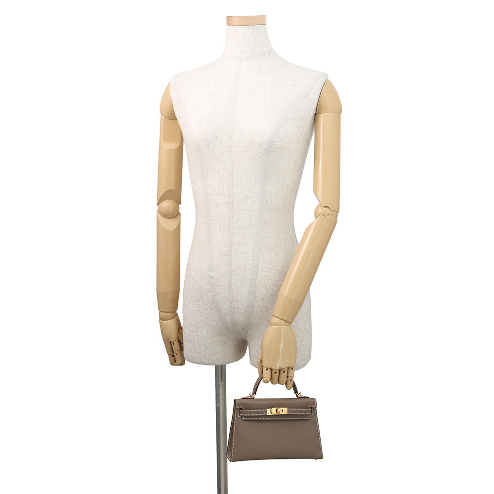 HERMES Mini Kelly 2 Etoupe Epsom