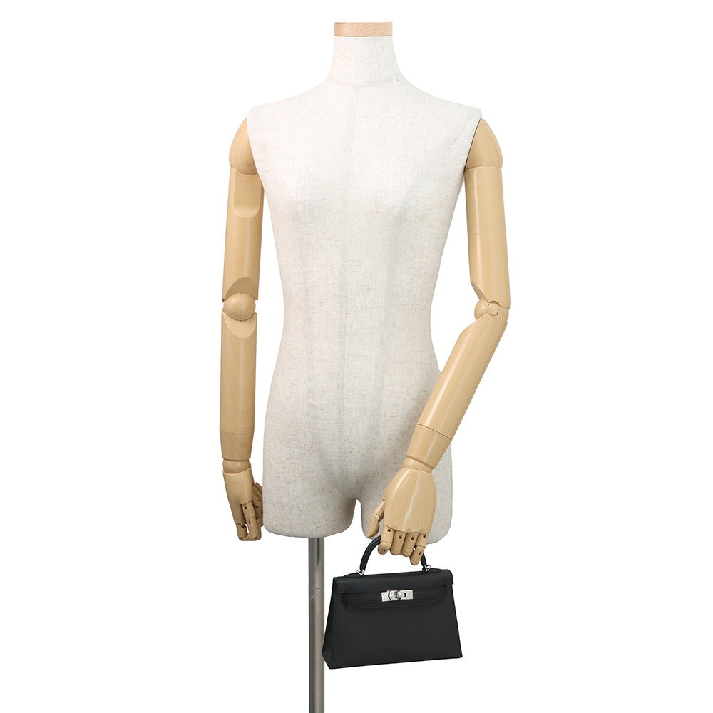 HERMES Mini Kelly 2 Black Epsom