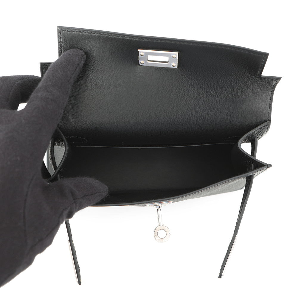 HERMES Mini Kelly 2 Black Epsom