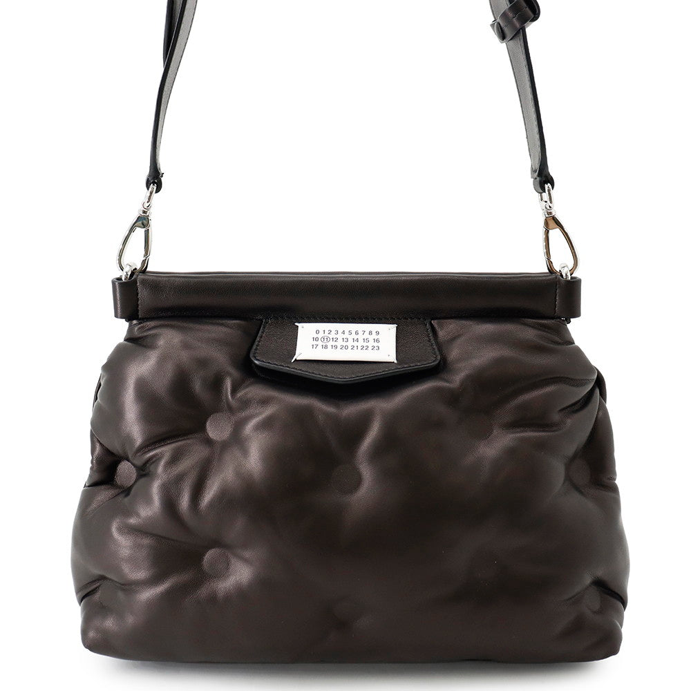Margiela Glam Slam Classic 2-Way Shoulder Bag BlackSB1WG0028 Quilted Nappa Leather Size Small