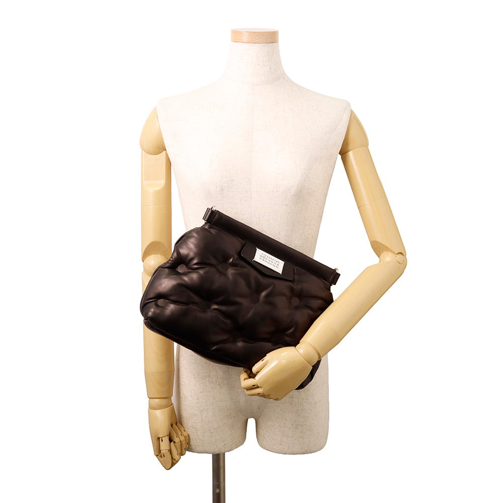 Margiela Glam Slam Classic 2-Way Shoulder Bag BlackSB1WG0028 Quilted Nappa Leather Size Small