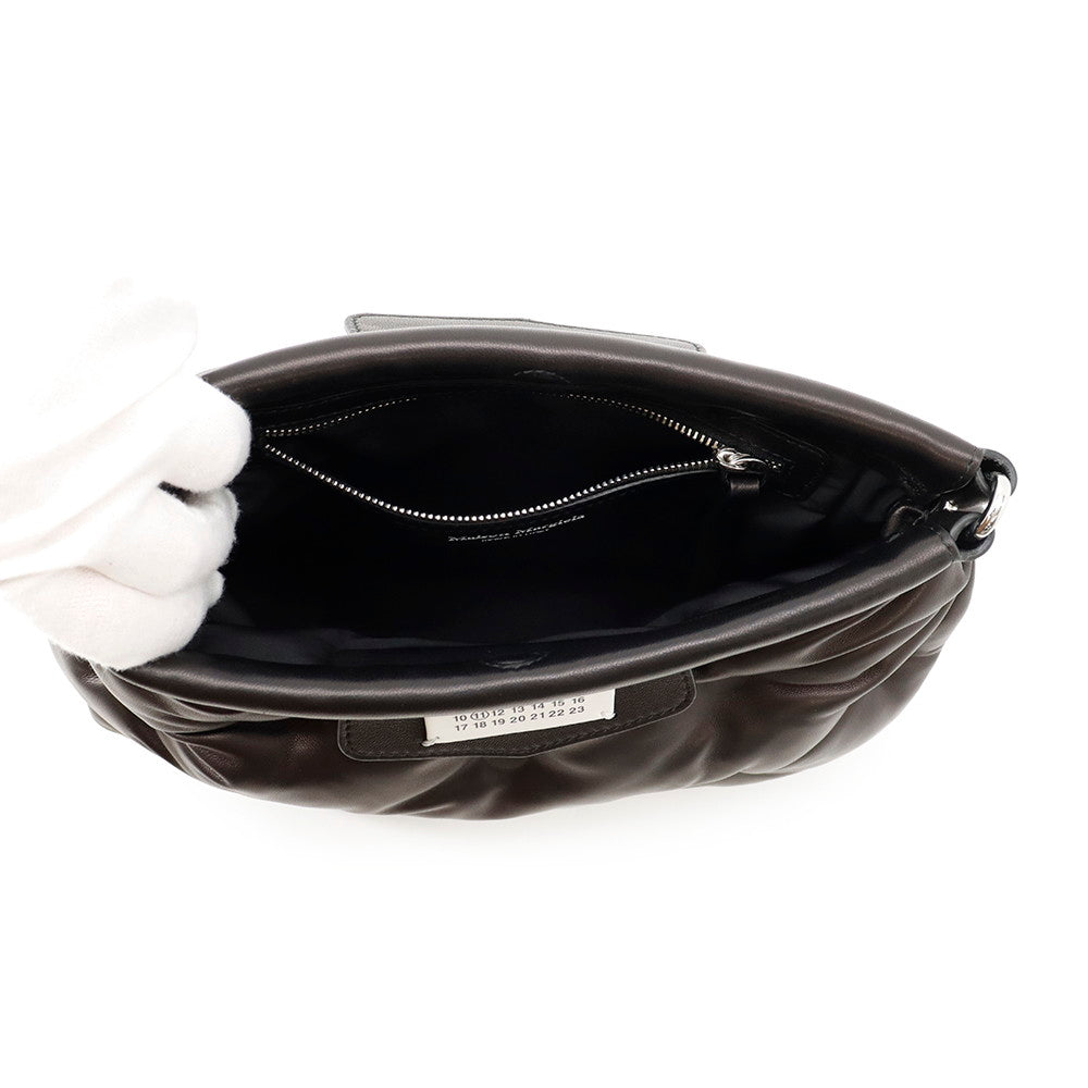 Margiela Glam Slam Classic 2-Way Shoulder Bag BlackSB1WG0028 Quilted Nappa Leather Size Small
