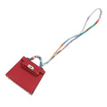 HERMES Kelly Twilly Rouge Vif Tadelakt Leather Silk