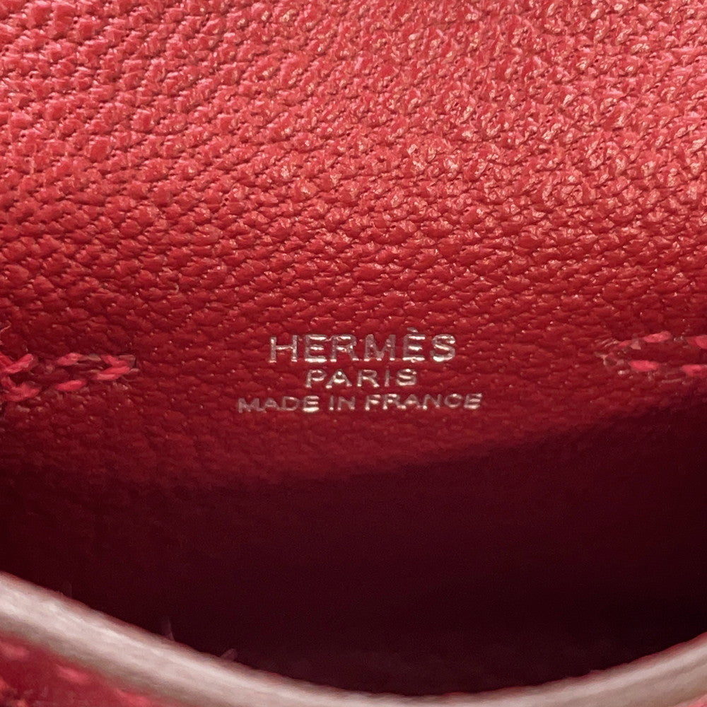 HERMES Kelly Twilly Rouge Vif Tadelakt Leather Silk