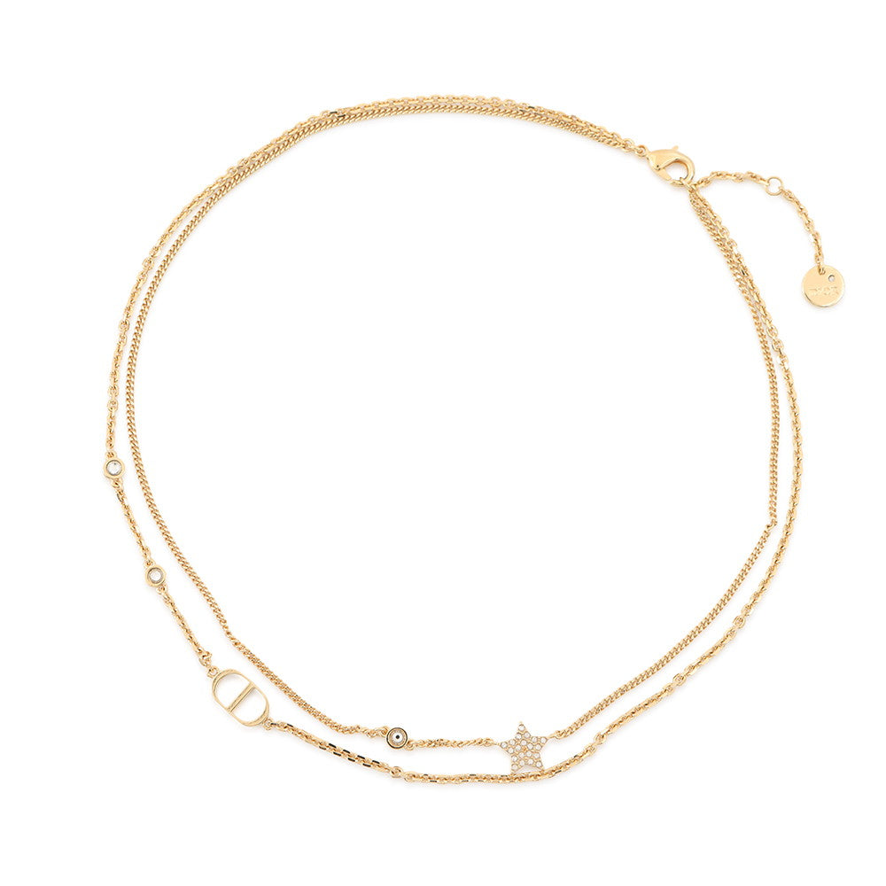 Dior PETIT CD Double Necklace GoldN1155PMTCY Metal Rhinestone