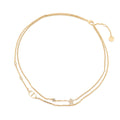 Dior PETIT CD Double Necklace GoldN1155PMTCY Metal Rhinestone
