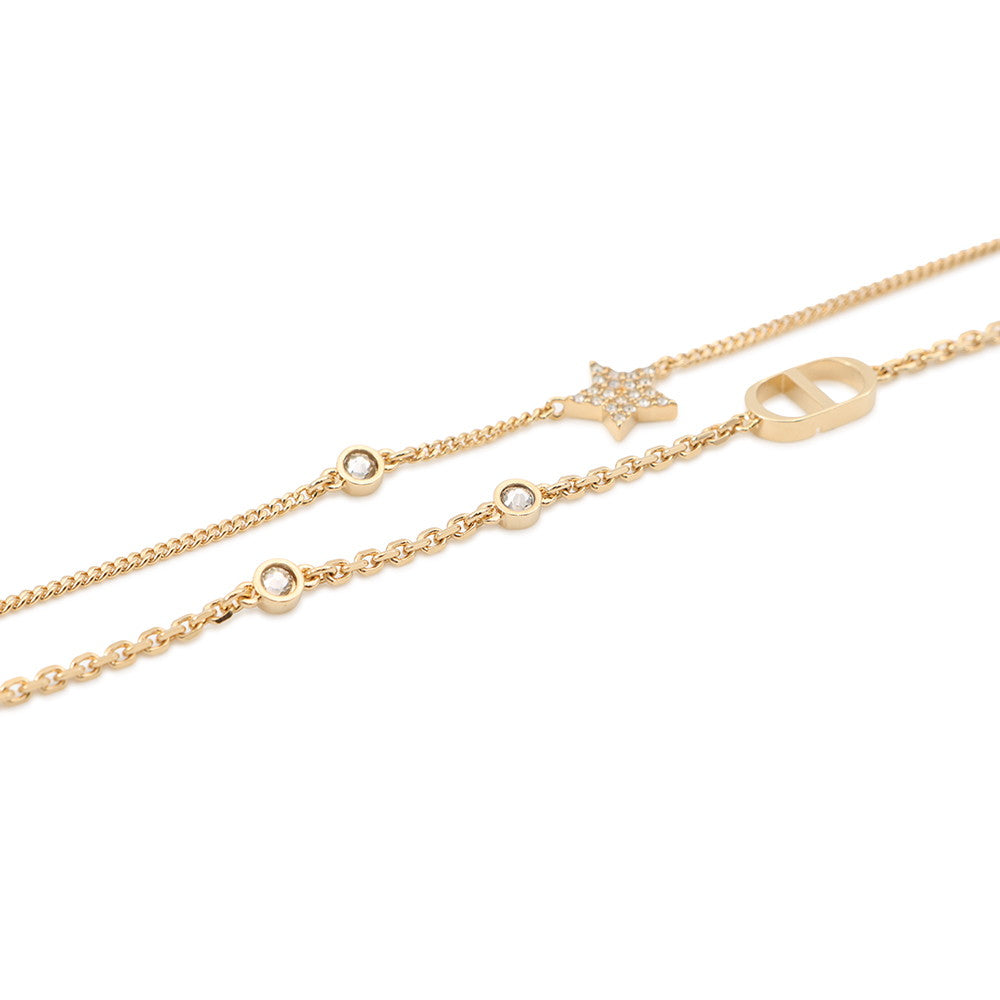 Dior PETIT CD Double Necklace GoldN1155PMTCY Metal Rhinestone