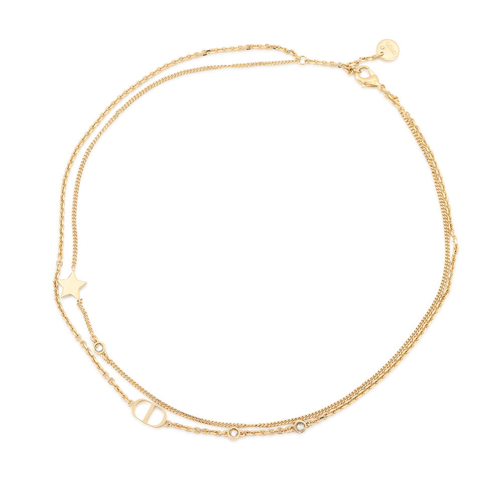 Dior PETIT CD Double Necklace GoldN1155PMTCY Metal Rhinestone