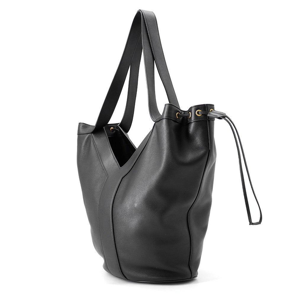 SAINT LAURENT PARIS Y Hobo Tote Bag Black833160 Leather Size Large