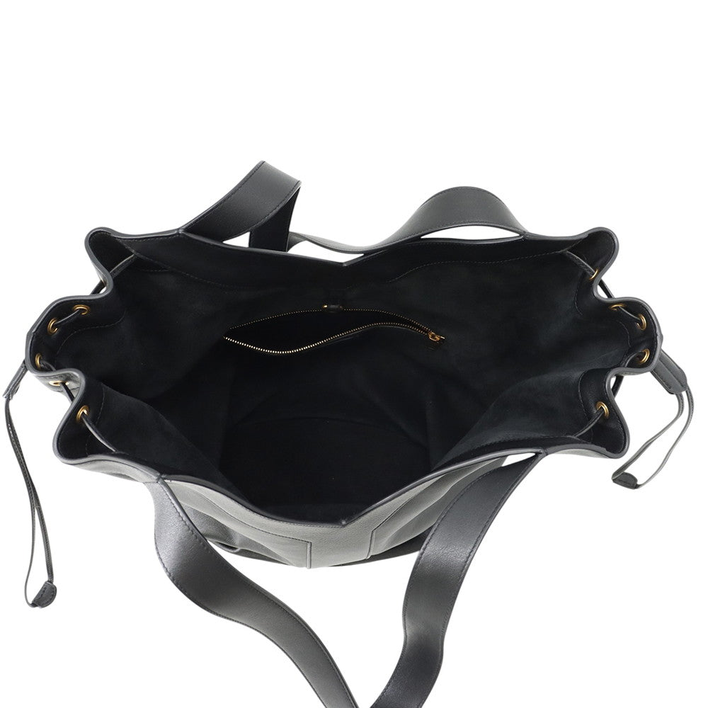 SAINT LAURENT PARIS Y Hobo Tote Bag Black833160 Leather Size Large