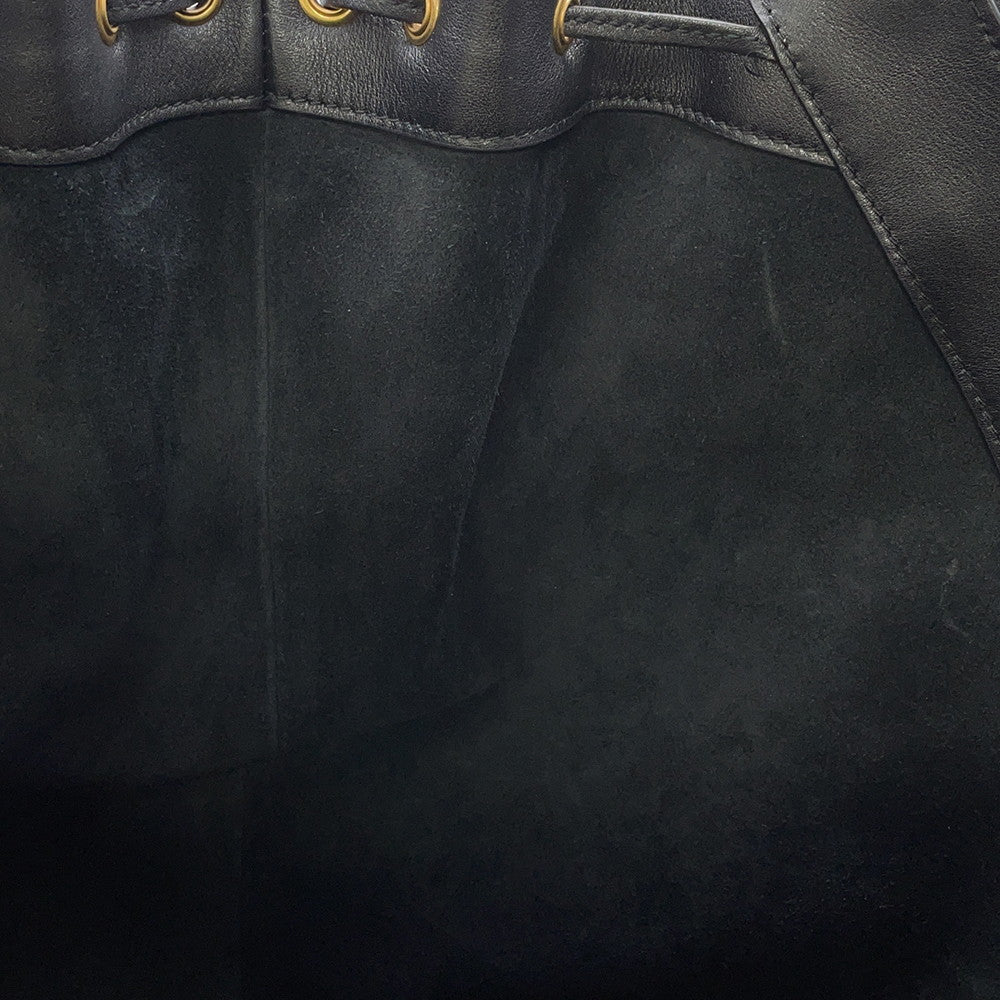 SAINT LAURENT PARIS Y Hobo Tote Bag Black833160 Leather Size Large