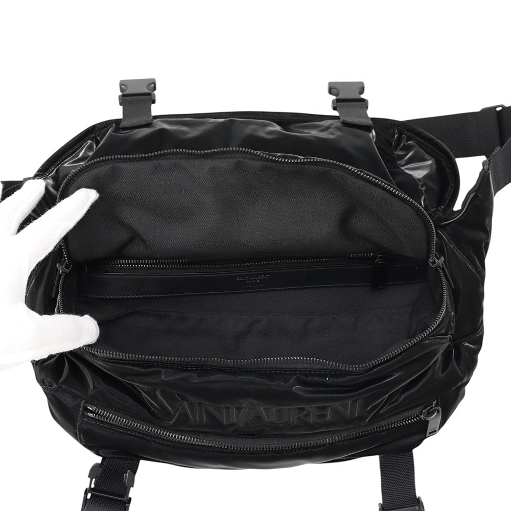 SAINT LAURENT PARIS Cross Body Bag Black758250 SilkTec Canvas