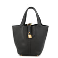 HERMES Picotin Lock Black Taurillon Clemence Size PM