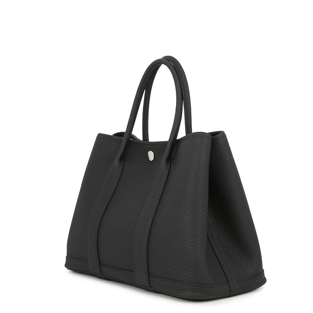 HERMES Garden Party Black Negonda Leather Size TPM