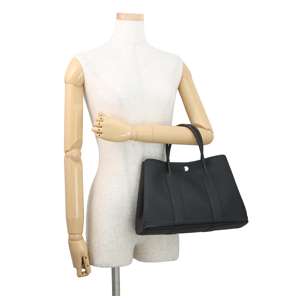 HERMES Garden Party Black Negonda Leather Size TPM