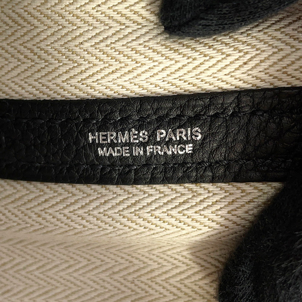 HERMES Garden Party Black Negonda Leather Size TPM