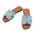 HERMES Oran Sandals Blue Claire Denim Size 36
