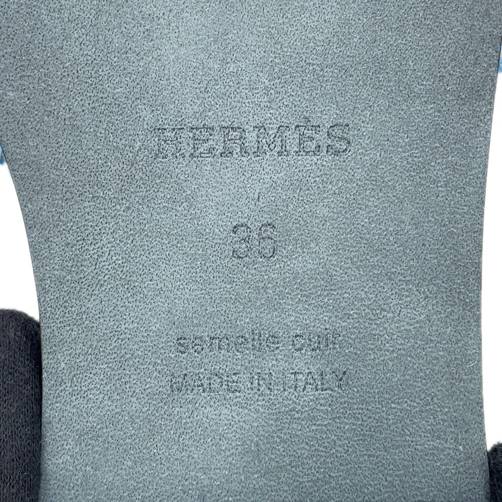 HERMES Oran Sandals Blue Claire Denim Size 36