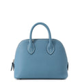 HERMES Bolide 1923 New Blue Jean Chevre Myzore Goatskin Size Mini