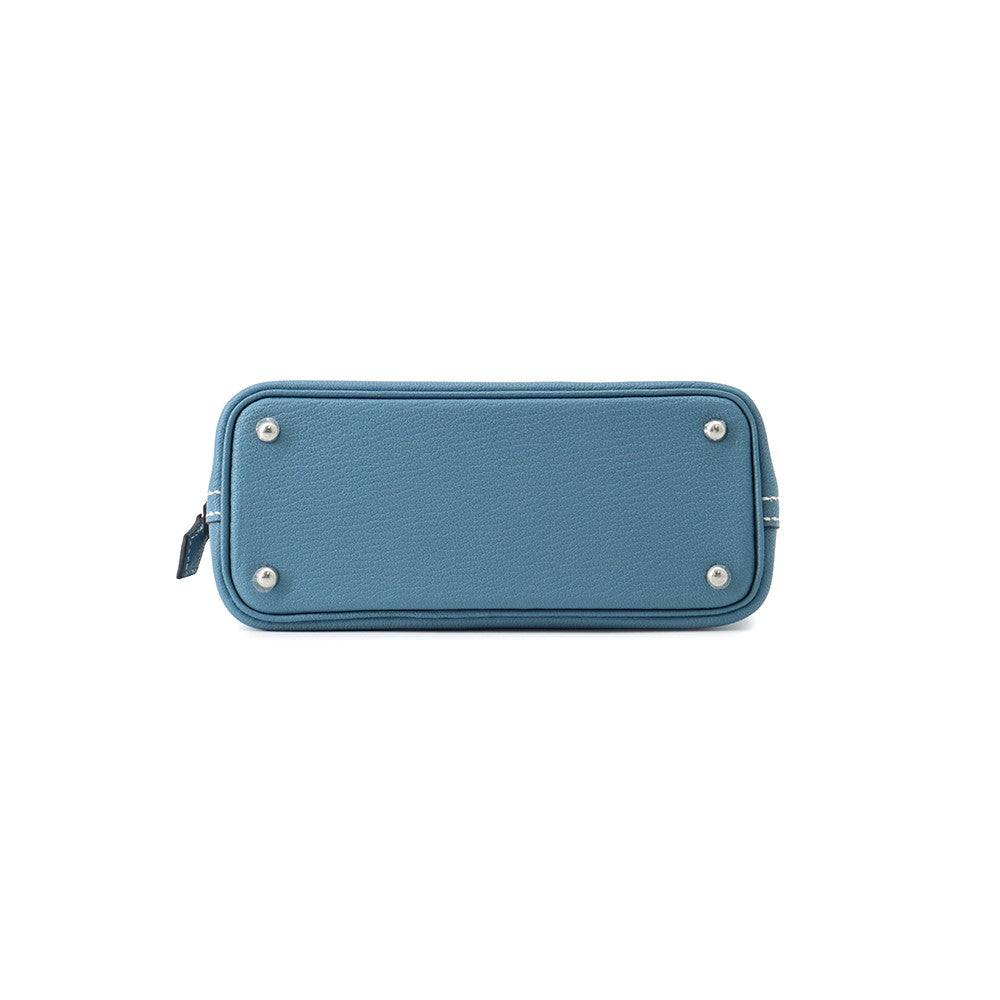 HERMES Bolide 1923 New Blue Jean Chevre Myzore Goatskin Size Mini