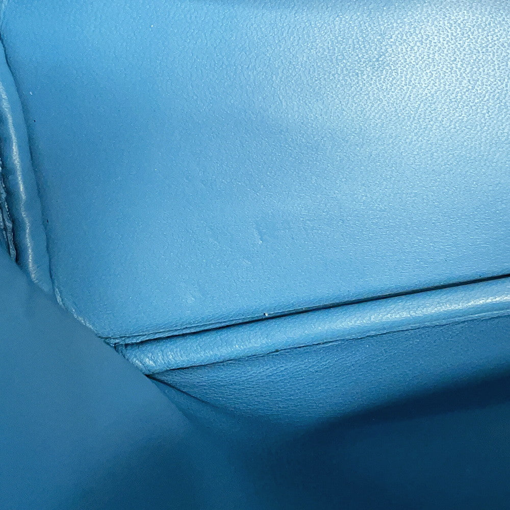 HERMES Bolide 1923 New Blue Jean Chevre Myzore Goatskin Size Mini