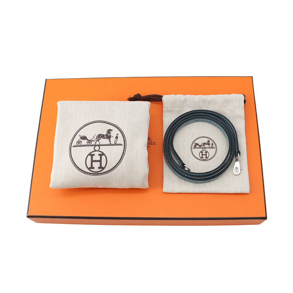 HERMES Bolide 1923 New Blue Jean Chevre Myzore Goatskin Size Mini