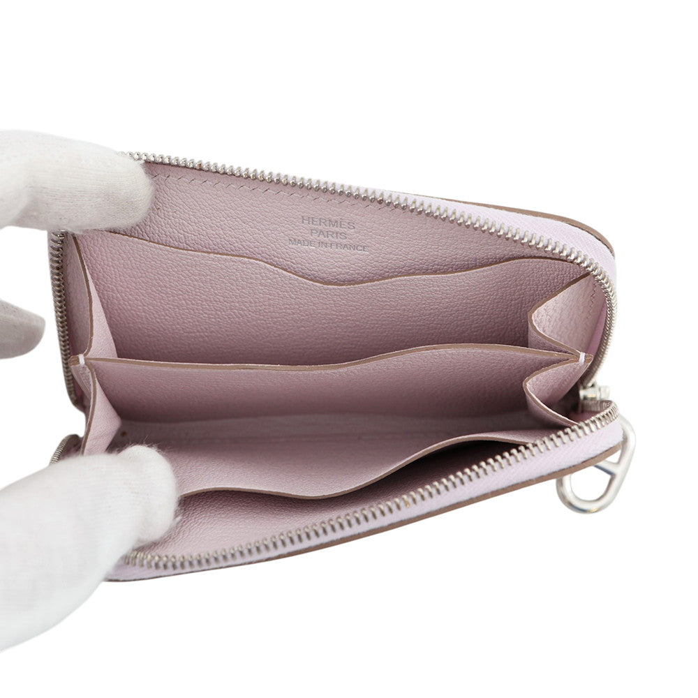HERMES Zip Angor mauve pail Evercolor