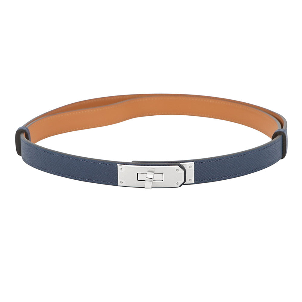 HERMES Kelly belt blue navy Epsom