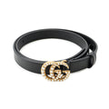 GUCCI GG Marmont Belt Size 75 Black476342 Leather Faux Pearl