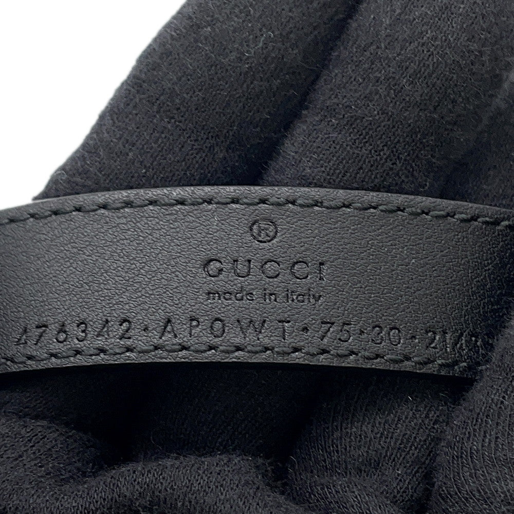 GUCCI GG Marmont Belt Size 75 Black476342 Leather Faux Pearl