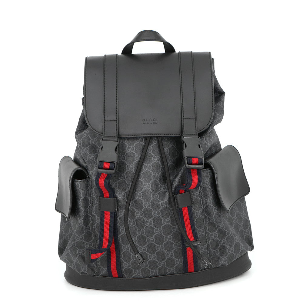GUCCI GG Supreme Backpack Black495568 GG Supreme Leather