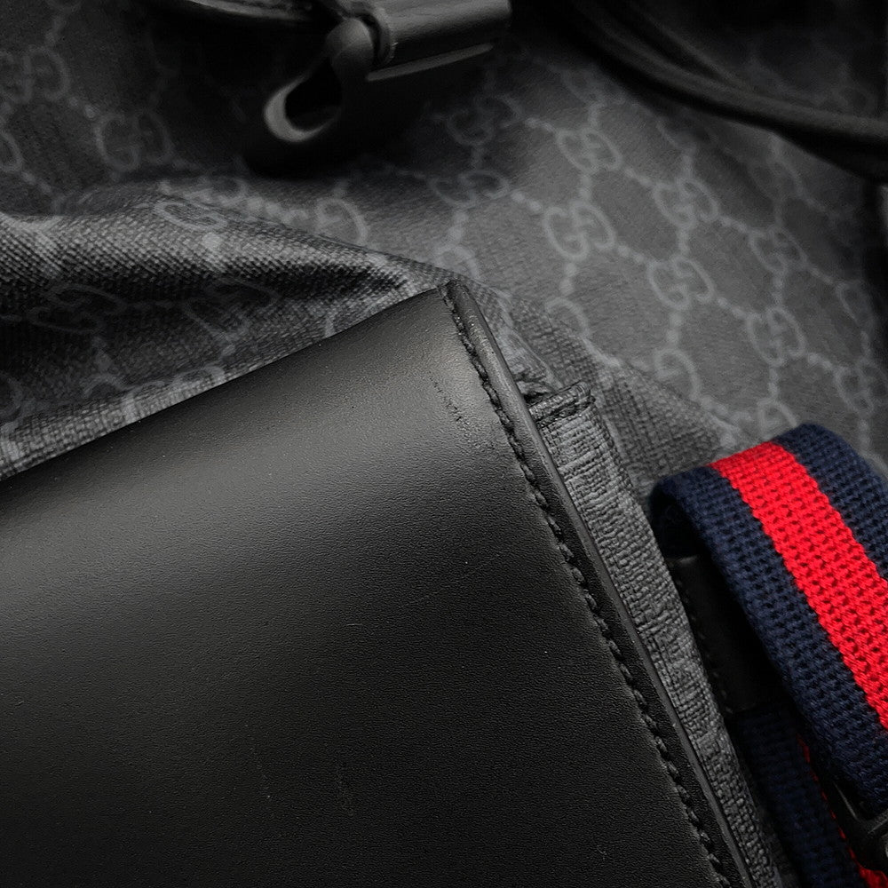 GUCCI GG Supreme Backpack Black495568 GG Supreme Leather
