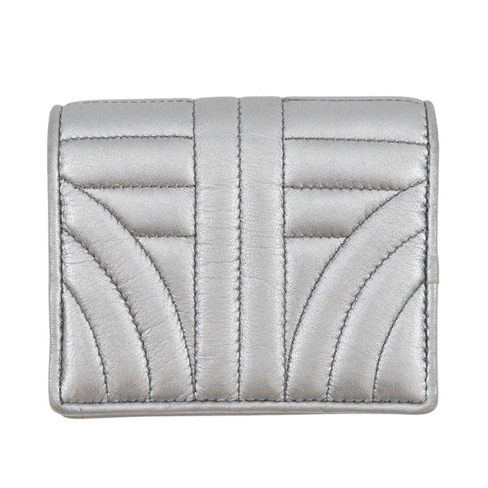 PRADA Folded wallet Silver1MV204 Leather