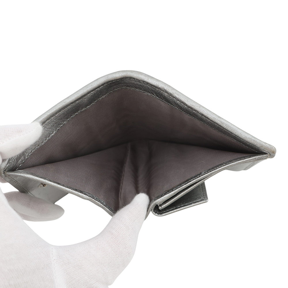 PRADA Folded wallet Silver1MV204 Leather