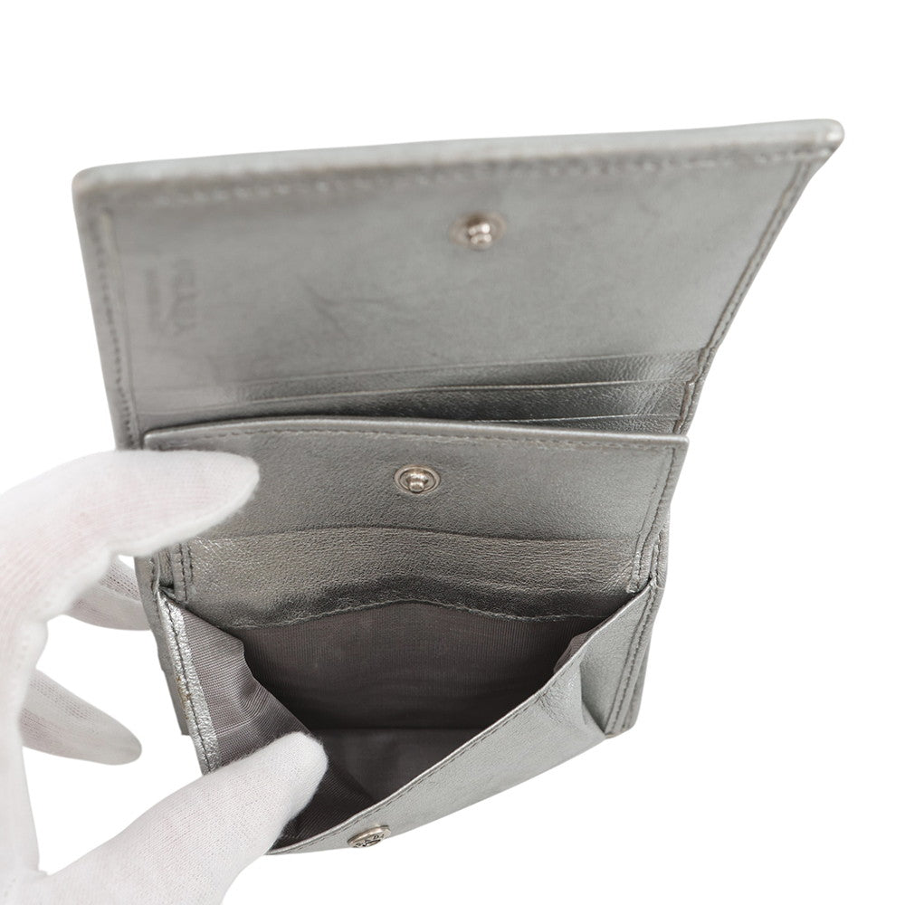 PRADA Folded wallet Silver1MV204 Leather