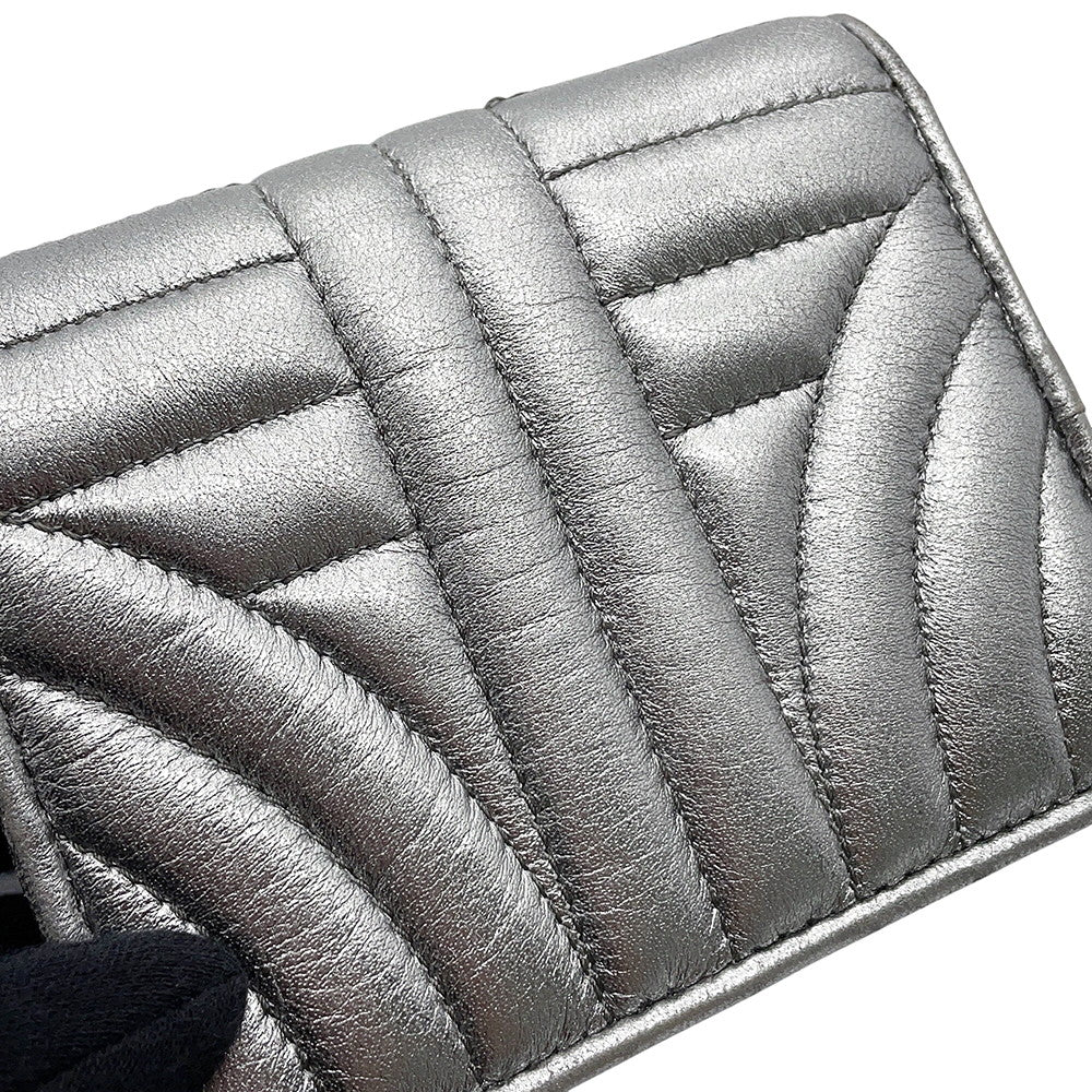 PRADA Folded wallet Silver1MV204 Leather