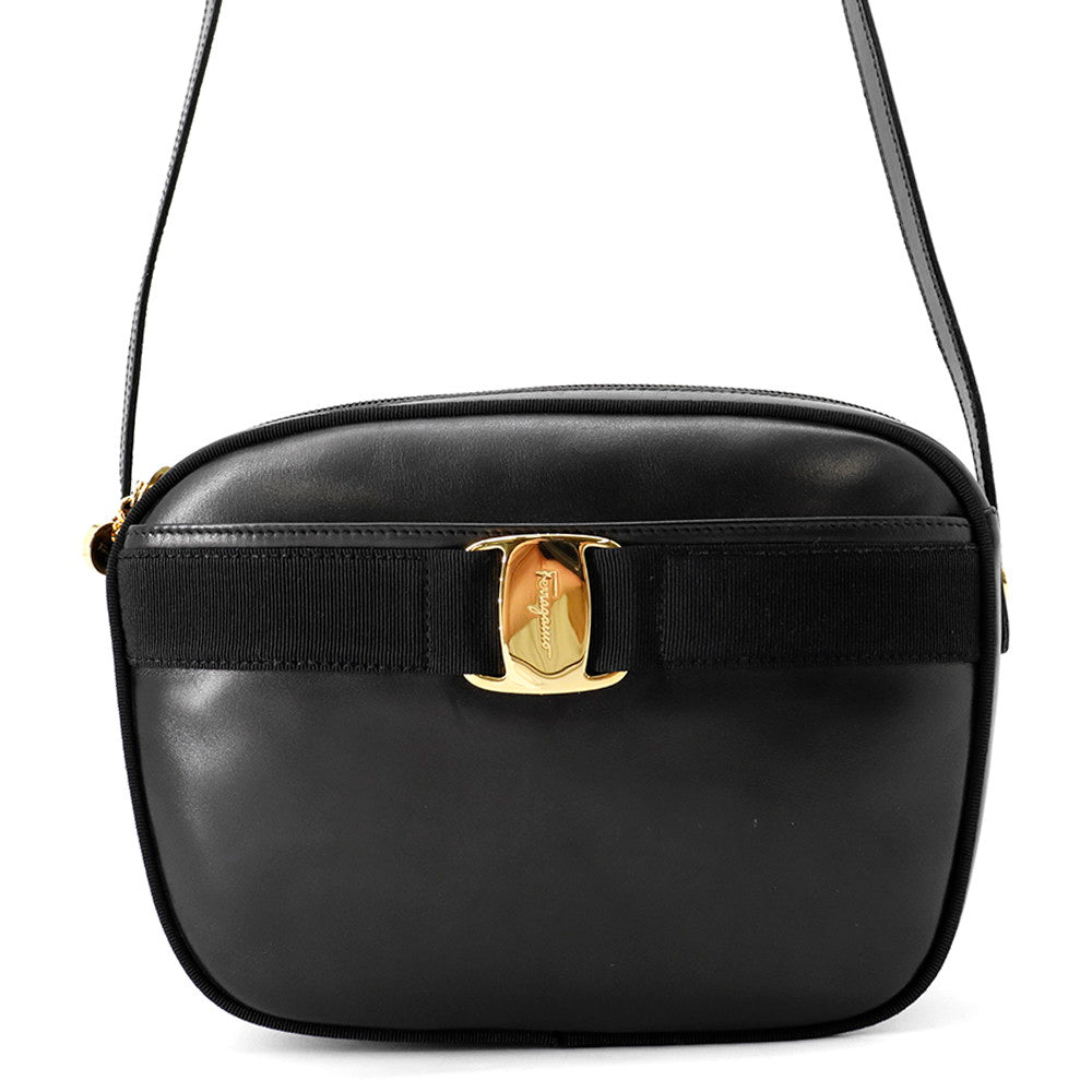 Ferragamo Vala Shoulder Bag BlackA214183 Leather