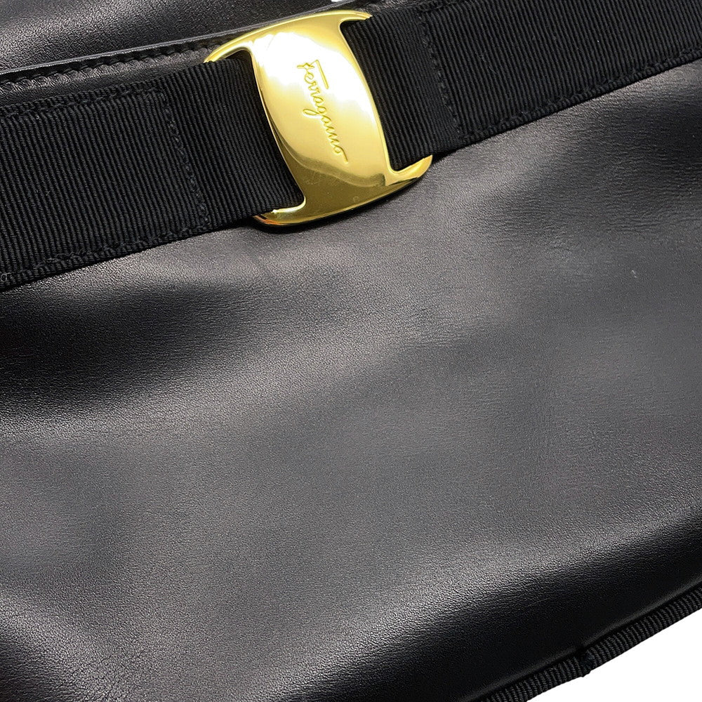 Ferragamo Vala Shoulder Bag BlackA214183 Leather