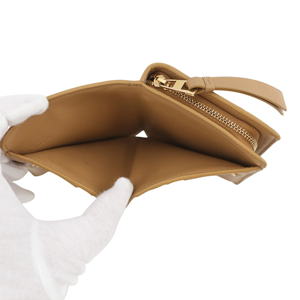 LOEWE Puzzle Compact Wallet Brown/Beige/IvoryC510Z41X01 Leather
