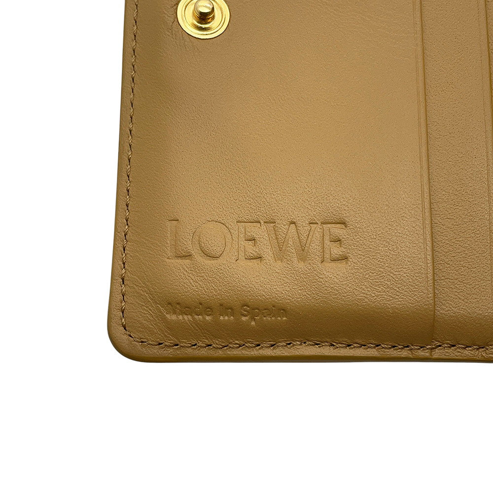 LOEWE Puzzle Compact Wallet Brown/Beige/IvoryC510Z41X01 Leather