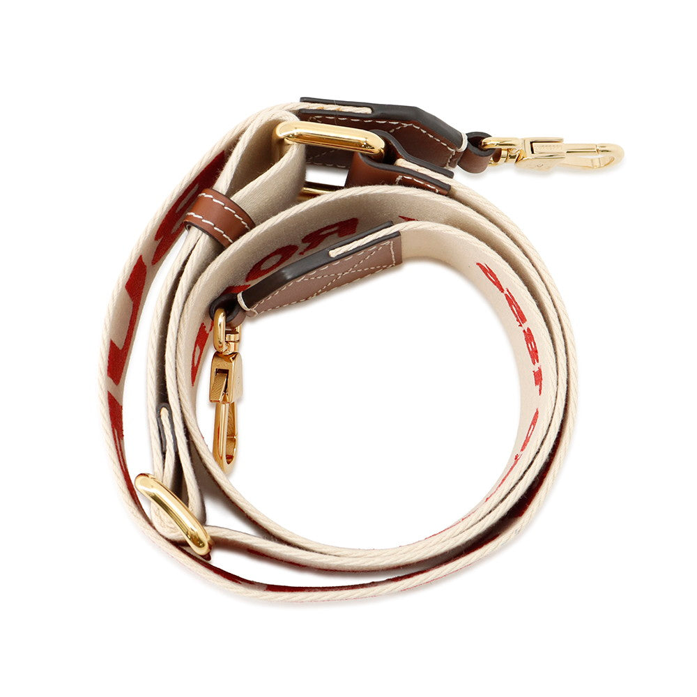 BURBERRY Logo Shoulder Strap Beige/Brown/Red8066064 Canvas