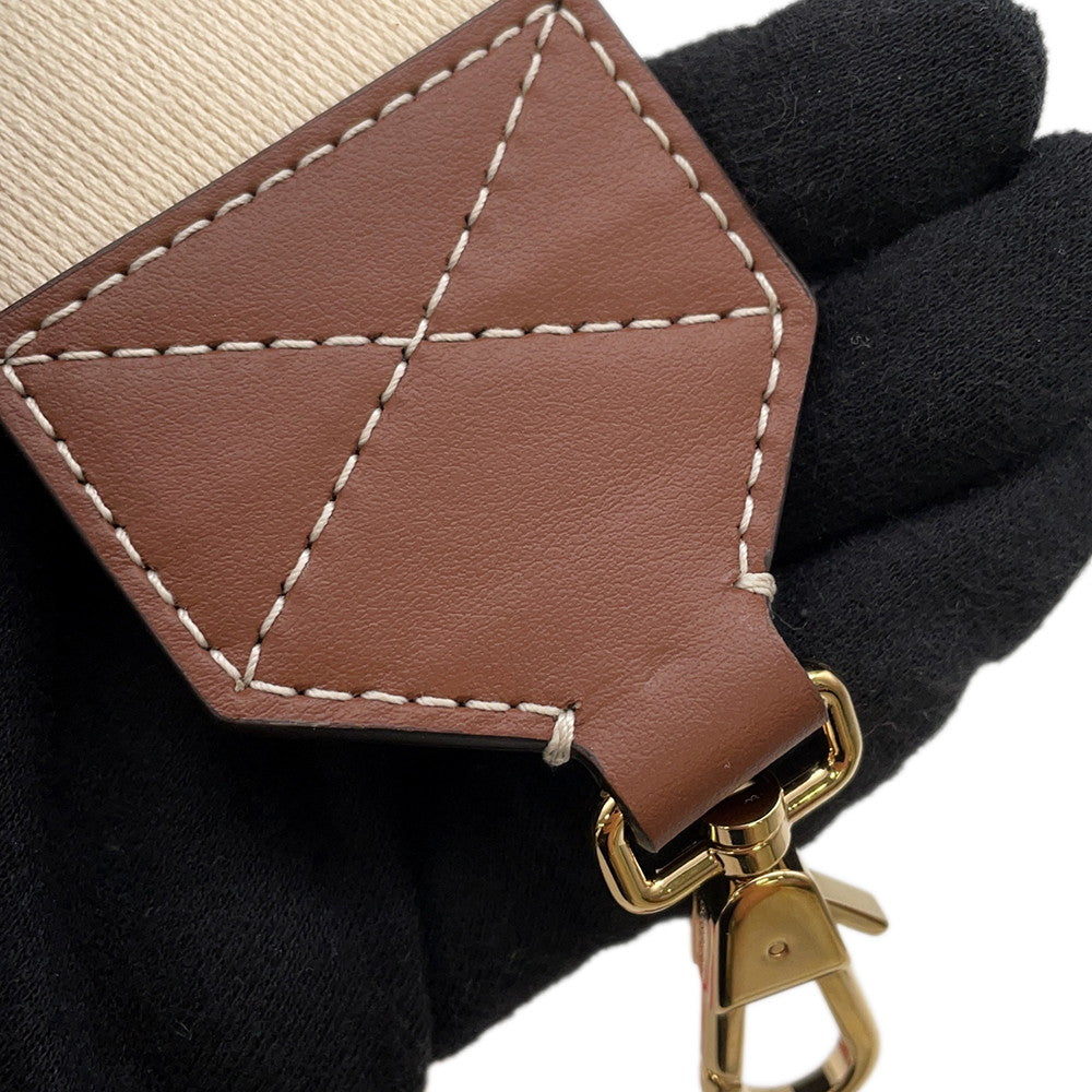 BURBERRY Logo Shoulder Strap Beige/Brown/Red8066064 Canvas