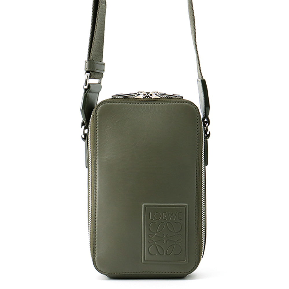 LOEWE Anagram Vertical Crossbody Bag KhakiC565S59X01 Leather