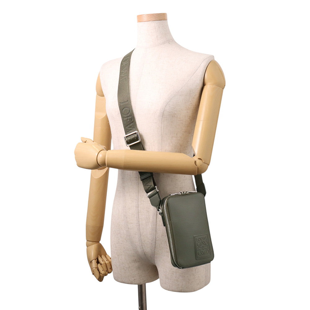 LOEWE Anagram Vertical Crossbody Bag KhakiC565S59X01 Leather